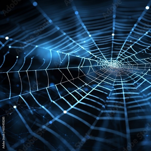 spider web with dew drops