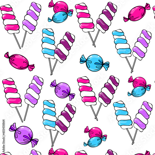 pattern with candies and lollipops