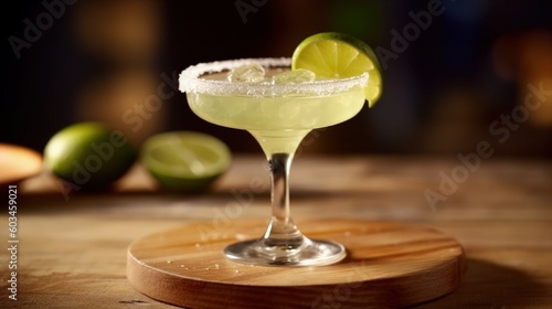 Delicious margarita cocktail Illustration AI Generative.