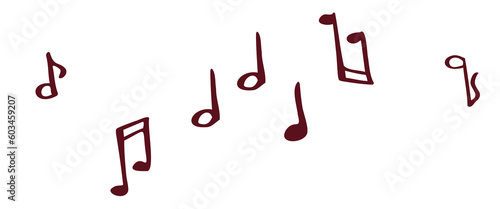Musical notes, songs, tunes or melodies flat vector icon for music apps and websites. Doodle illustration for children's books, stickers.