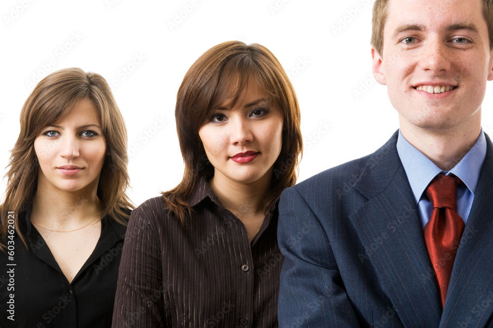 Happy successful business team, isolated on white Happy successful business team, isolated on white