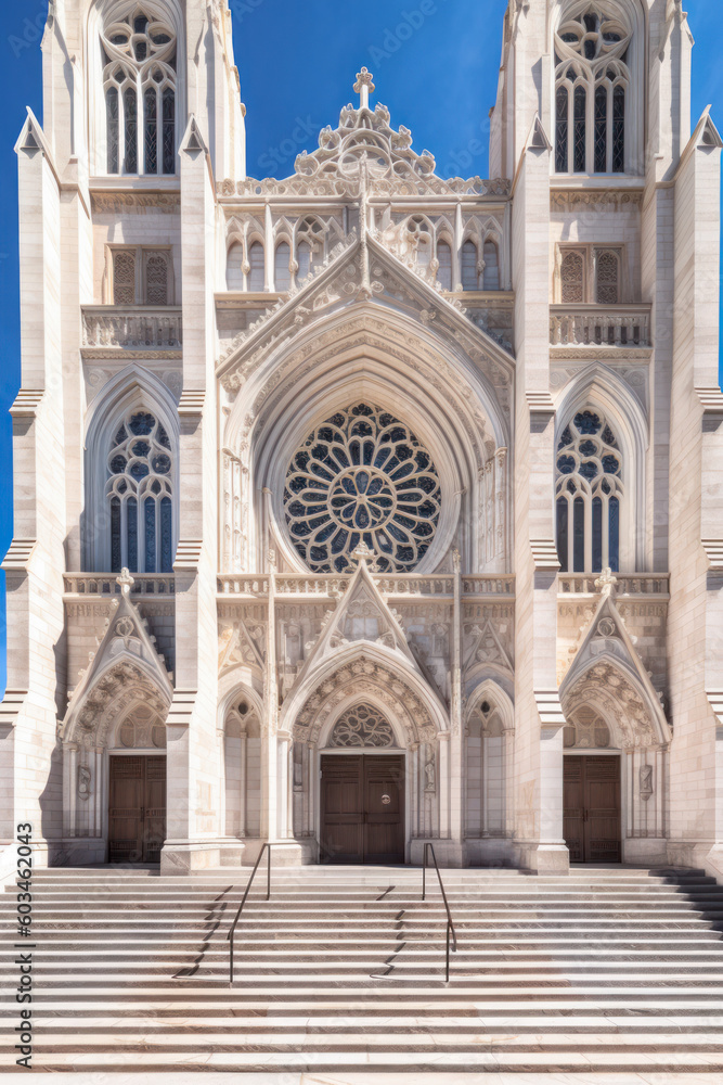 Cathedral exterior architecture. Generative AI