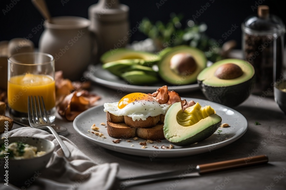 Keto breafast composition - Generative Ai Keto breafast composition - Generative Ai