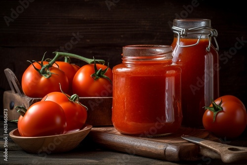Italian Sugo sauce tomatoes and sauce- generative ai
