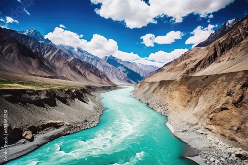 A confluence of the Indus and zanskar rivers in leh ladakh india