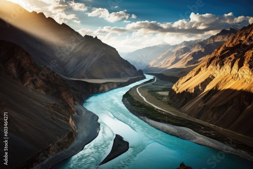 A confluence of the Indus and zanskar rivers in leh ladakh india