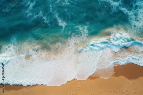 water nature sea vacation shore summer beach ocean wave sand. Generative AI.