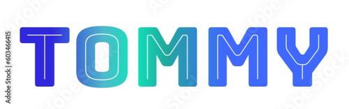 Tommy - light blue and blue color - male name - ideal for websites, emails, presentations, greetings, banners, cards, books, t-shirt, sweatshirt, prints

