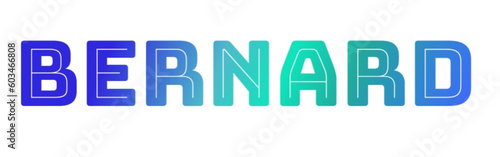 Bernard - light blue and blue color - male name - ideal for websites, emails, presentations, greetings, banners, cards, books, t-shirt, sweatshirt, prints	
