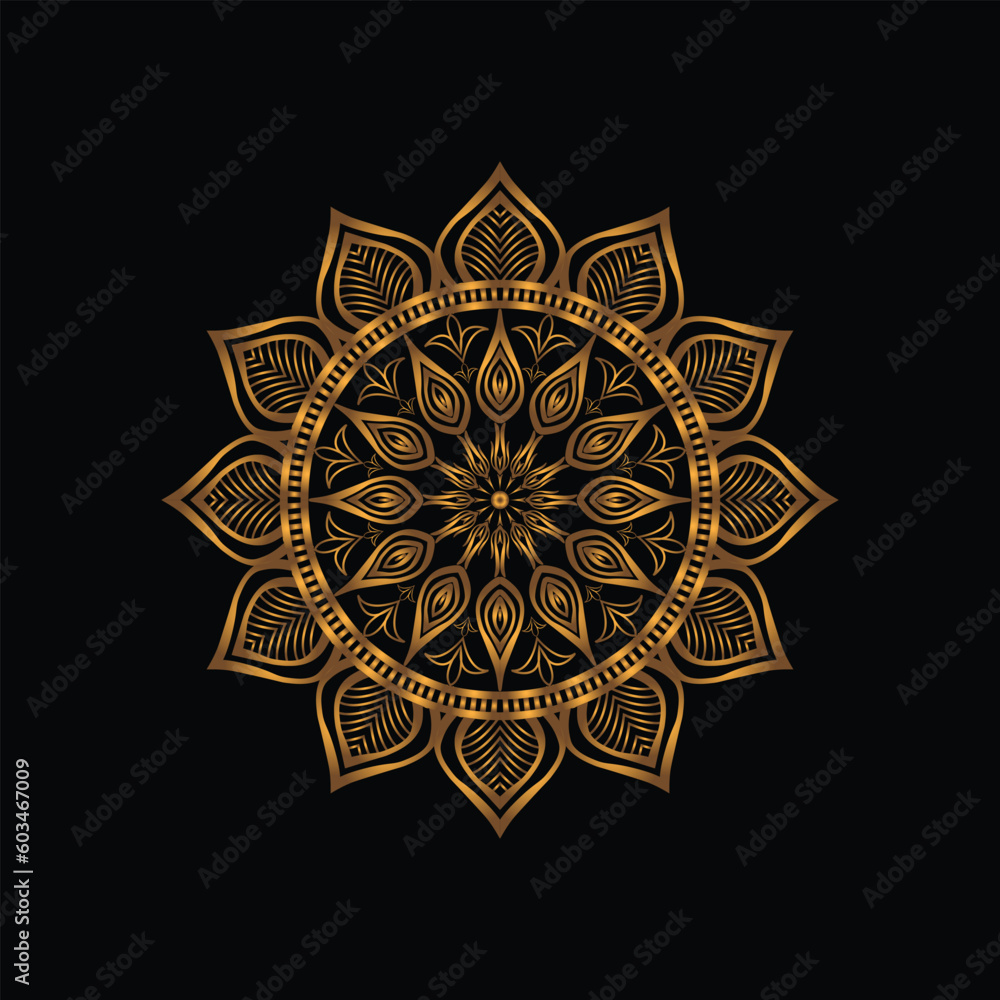vector decorative golden mandala on pattern mandala design template vector decorative golden mandala on pattern mandala design template