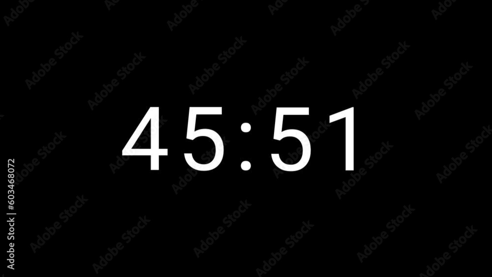 Stylish 50 seconds analog 4 digits countdown clock timer. White number on Black background. 4 digits number count. Simple and minimal 4K footage motion. Stylish 50 seconds analog 4 digits countdown clock timer. White number on Black background. 4 digits number count. Simple and minimal 4K footage motion.