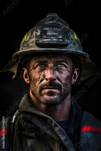 A picture/illustration of a firefighter on duty