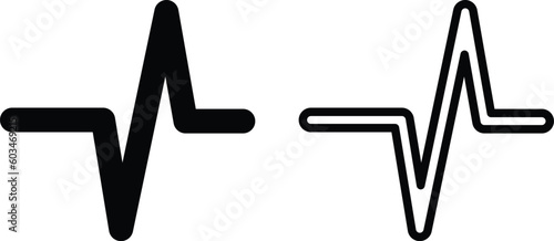 pulse icon set vector in two styles . heart beat monitor pulse icon for medical apps and websites