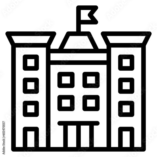 Luxury Hotel Vector Line Icon