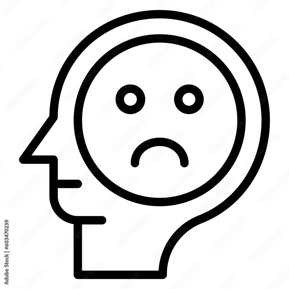 Fototapeta premium Pessimistic Vector Line Icon