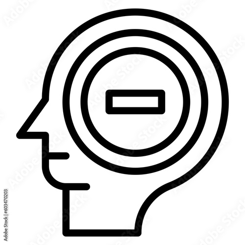 Negative Thinking Vector Line Icon