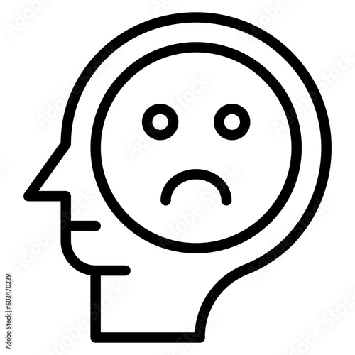 Pessimistic Vector Line Icon