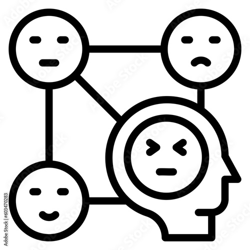Emotional intelligence Vector Line Icon
