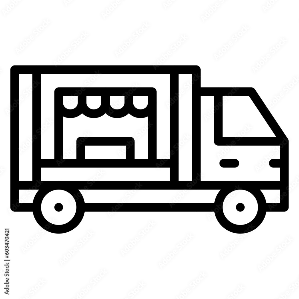 Food Truck Vector Line Icon
