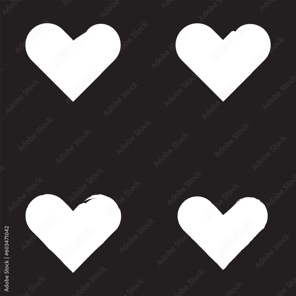 heart with background set 4 hearts vector black background heart with background set 4 hearts vector black background
