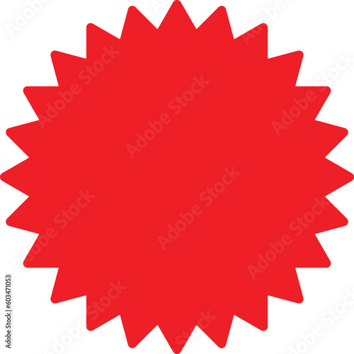 red sunburst badge icon , sticker, special offer, burst, stamp and labels. vector illustration 