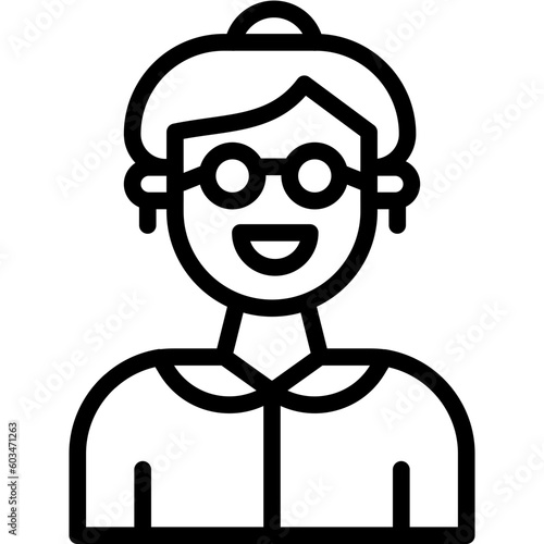Grandmother Vector Line Icon