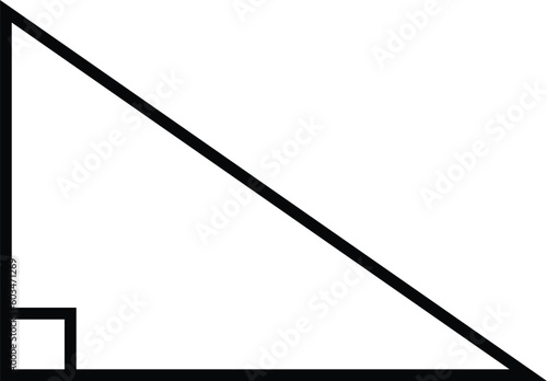 Right triangle icon vector isolated on white background
