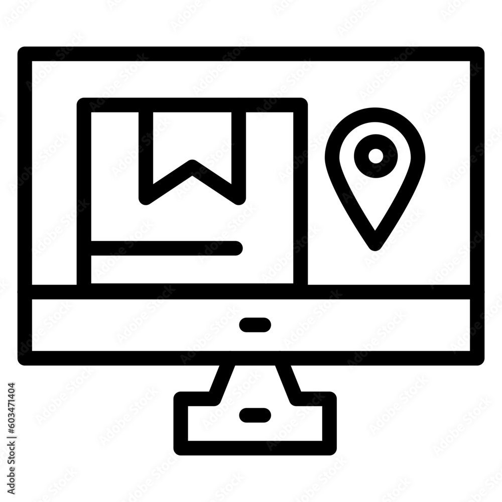 Online Shipment Tracking Vector Line Icon Online Shipment Tracking Vector Line Icon