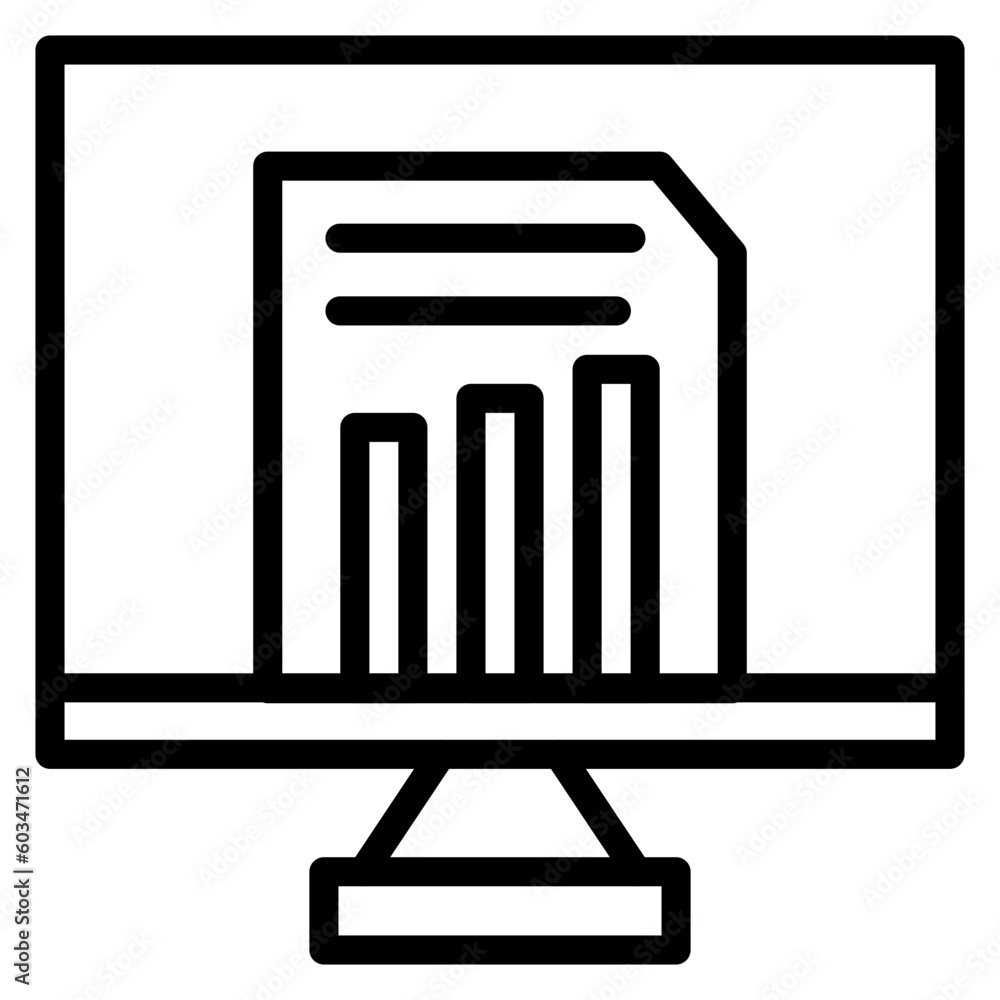 Online Reports Vector Line Icon Online Reports Vector Line Icon