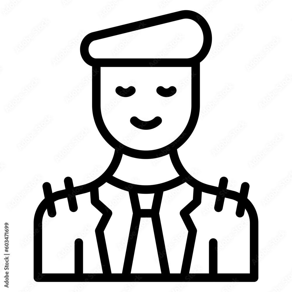 Soldier Vector Line Icon Soldier Vector Line Icon