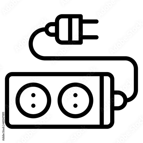 Extension Cord Vector Line Icon