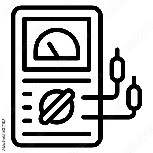 Voltmeter Vector Line Icon