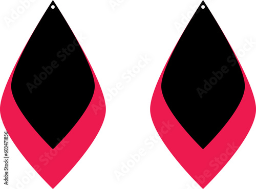 two layered earrings template svg vector cutfile for cricut leather vinyl file	