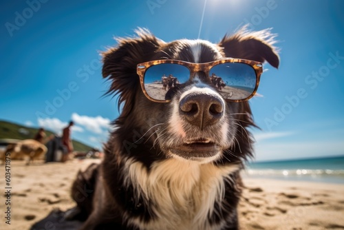 Funny Dog at the beach - Vacation - Illustration created with generative ai © Rieth