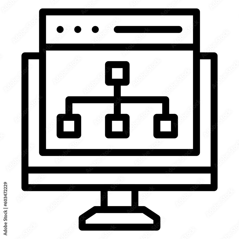Website Structure Vector Line Icon Website Structure Vector Line Icon