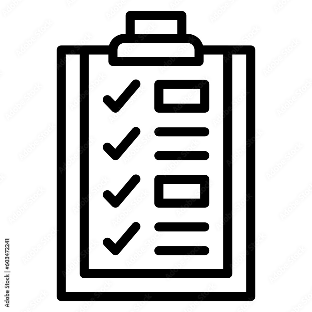 Fototapeta premium Checklist Vector Line Icon