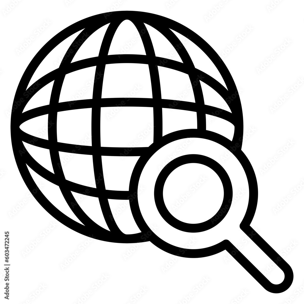 Global Search Vector Line Icon Global Search Vector Line Icon
