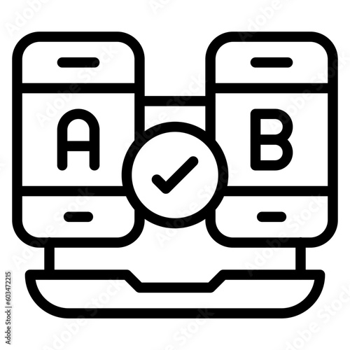 AB Testing Vector Line Icon