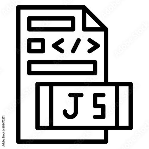 Javascript File Vector Line Icon