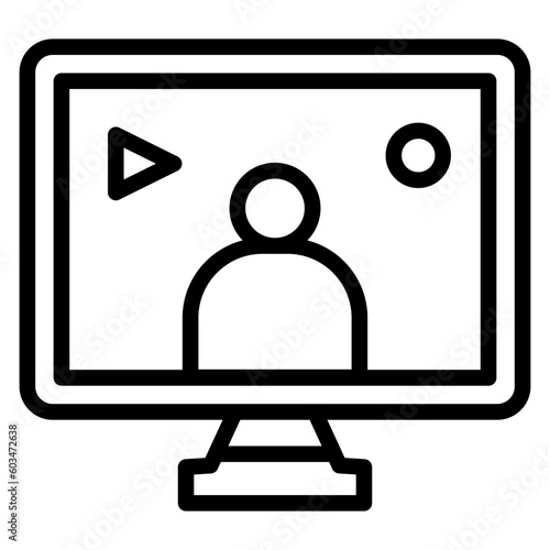 User Live Streaming Vector Line Icon