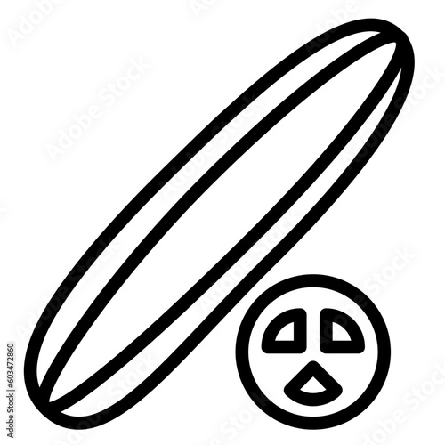 Cucumber Vector Line Icon