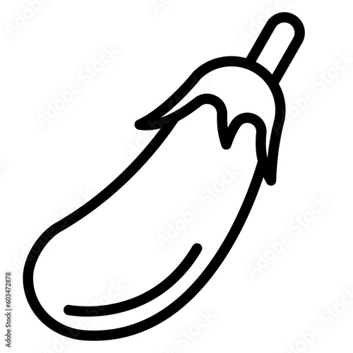 Eggplant Vector Line Icon