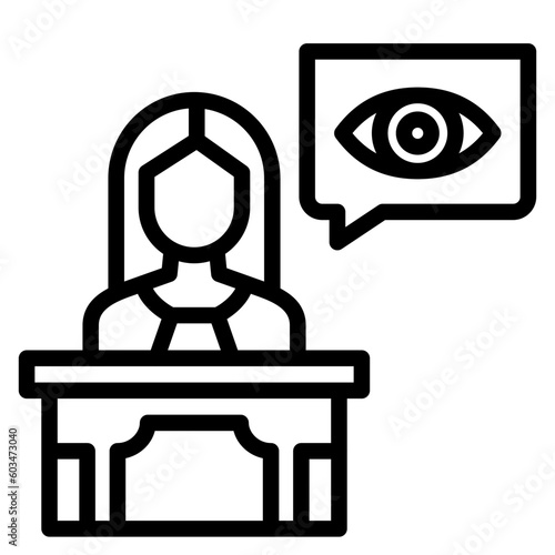 Witness Vector Line Icon