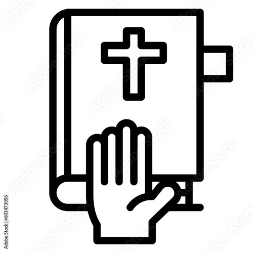 Oath Vector Line Icon