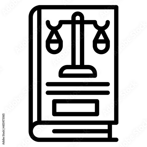 Law Book Vector Line Icon