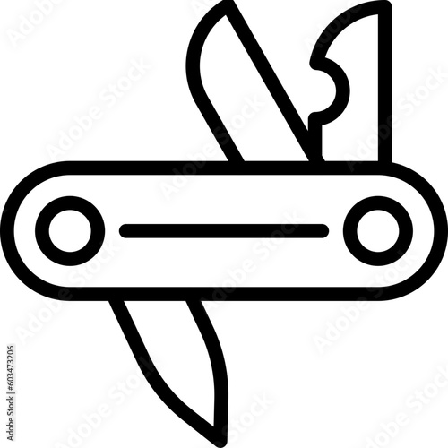 Pocket Knife Vector Line Icon
