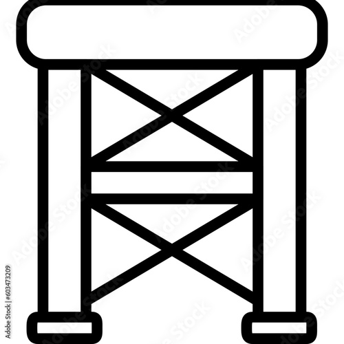 Scaffolding Vector Line Icon