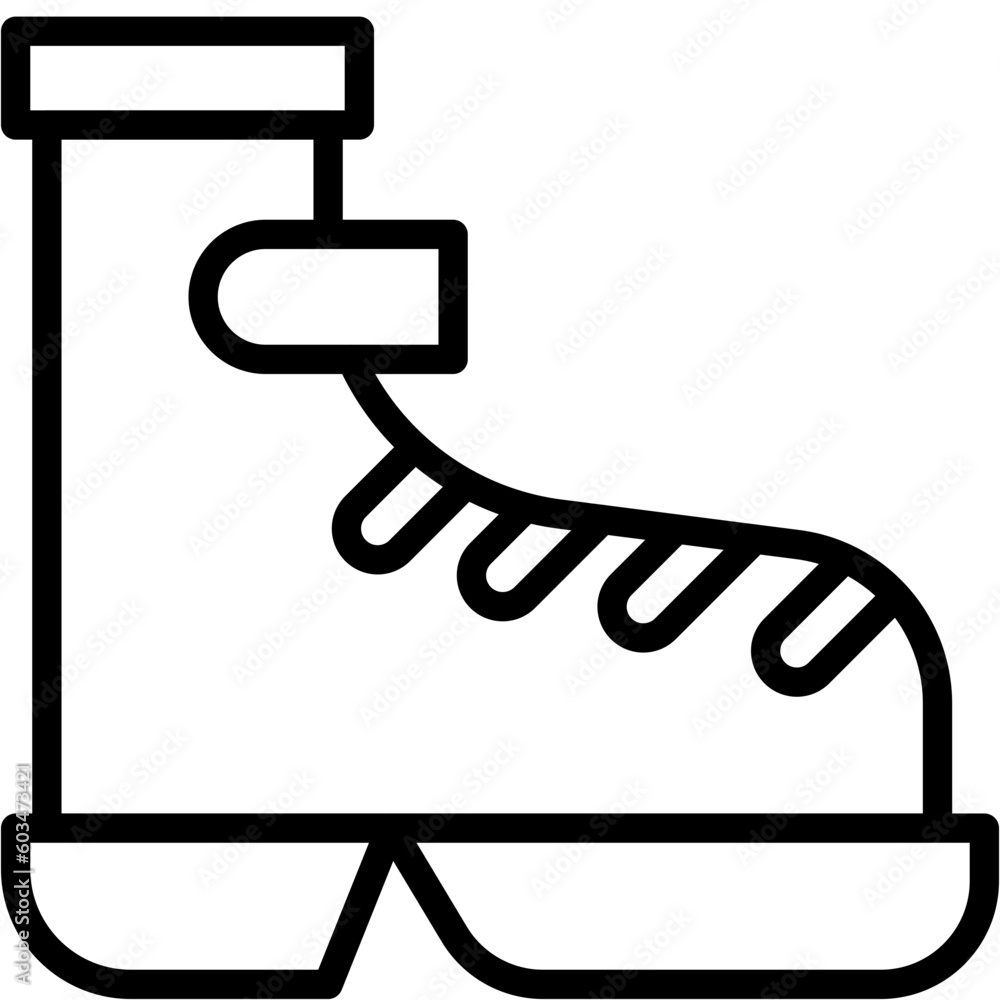 Construction Shoes Vector Line Icon Construction Shoes Vector Line Icon