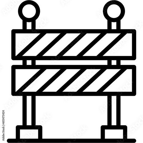 Construction Barrier Vector Line Icon