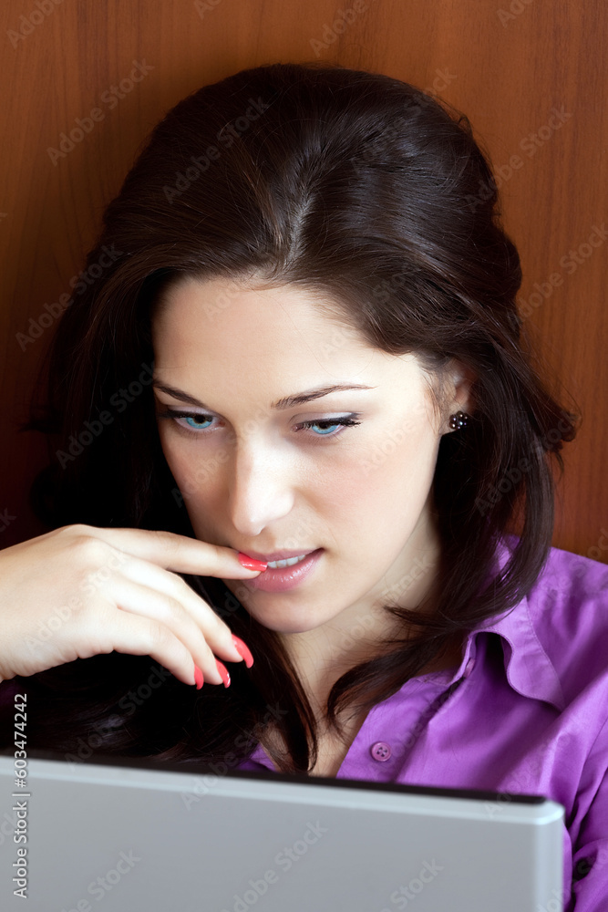young lady on the floor with laptop young lady on the floor with laptop